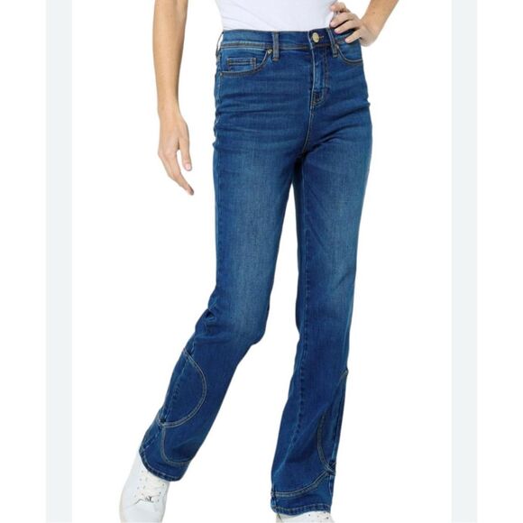 DG2 by Diane Gilman Classic Stretch Denim Swirl Bootcut Jean Midtone Sz 20W NWT - Picture 1 of 6